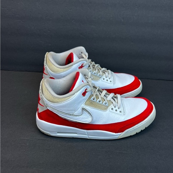 Nike Air Jordan 3 Retro Tinker White University Red Size 12 CJ0939-100 White Red - Picture 1 of 9
